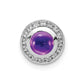 14k White Gold Real Diamond and Cabochon .91 Amethyst Halo Chain Slide