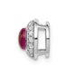 14k white gold real diamond cabochon 91 ruby halo chain slide pm4030 ru 012 wa