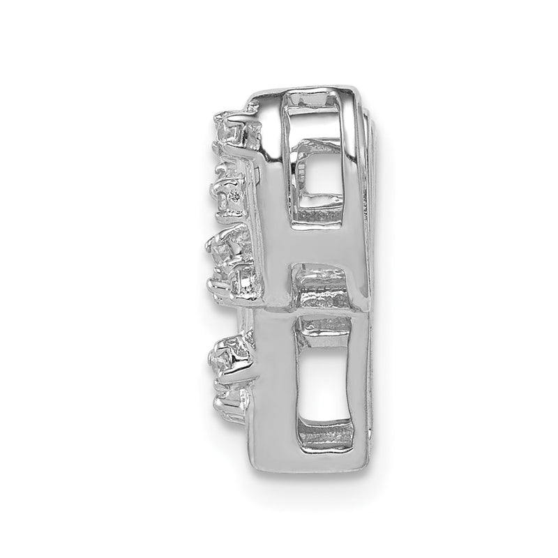 14k White Gold 1/10ct. Real Diamond Cactus Pendant