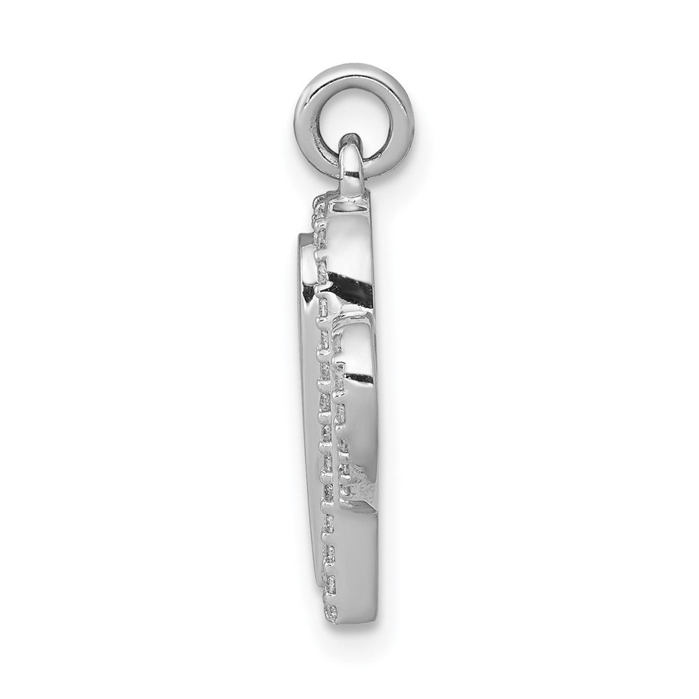 14k White Gold 1/5ct. Real Diamond Cactus Pendant