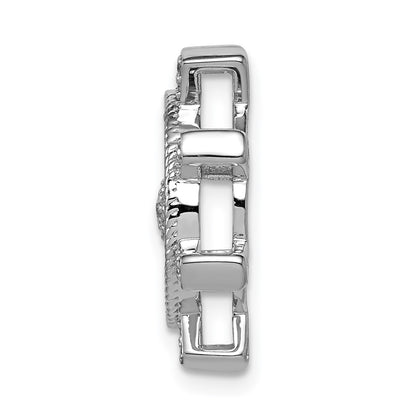 14k White Gold 1/5ct. Real Diamond Ship Wheel Pendant