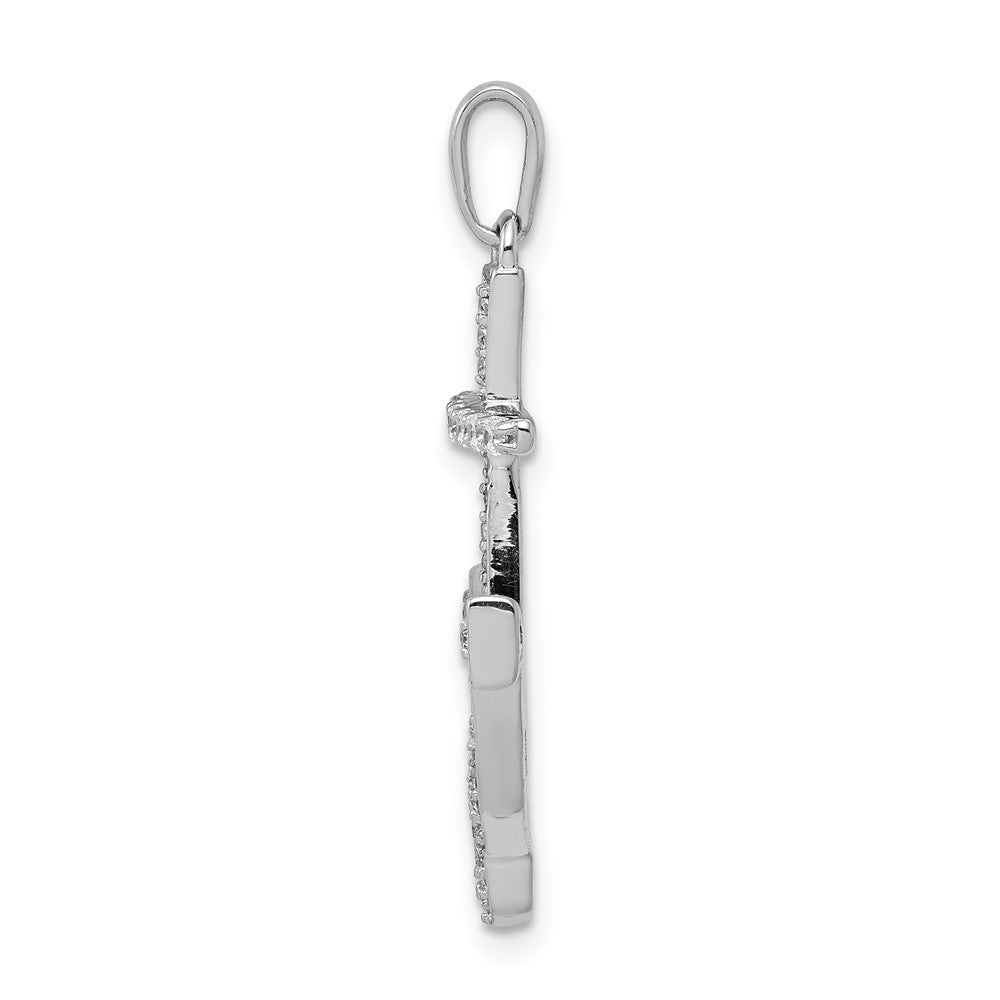 14k White Gold 1/4ct. Real Diamond Anchor Pendant