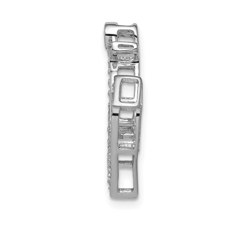 14k White Gold 1/4ct. Real Diamond Anchor Chain Slide