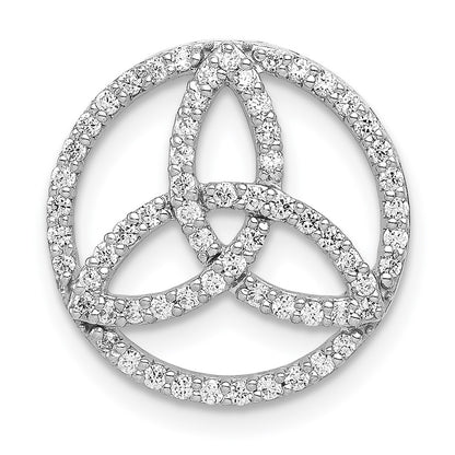 14k white gold real diamond celtic circle chain slide pm4057 033 wa
