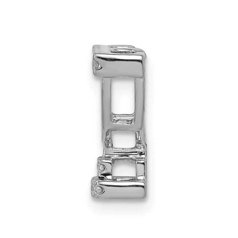 14k White Gold Real Diamond Menorah Chain Slide