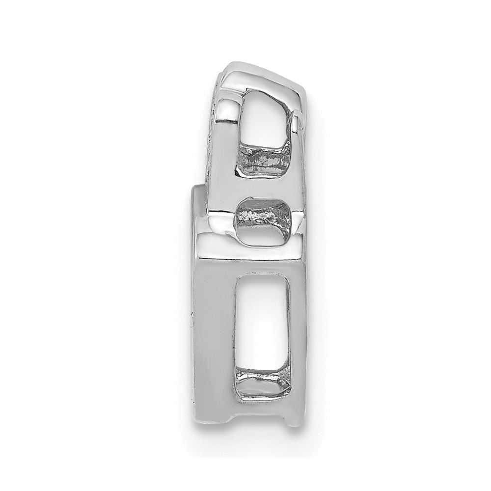 14k White Gold 1/20ct. Real Diamond Chai on Hamsa Chain Slide