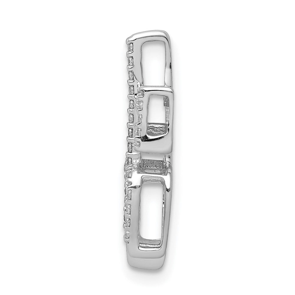 14k White Gold 1/4ct. Real Diamond Trishula Pendant