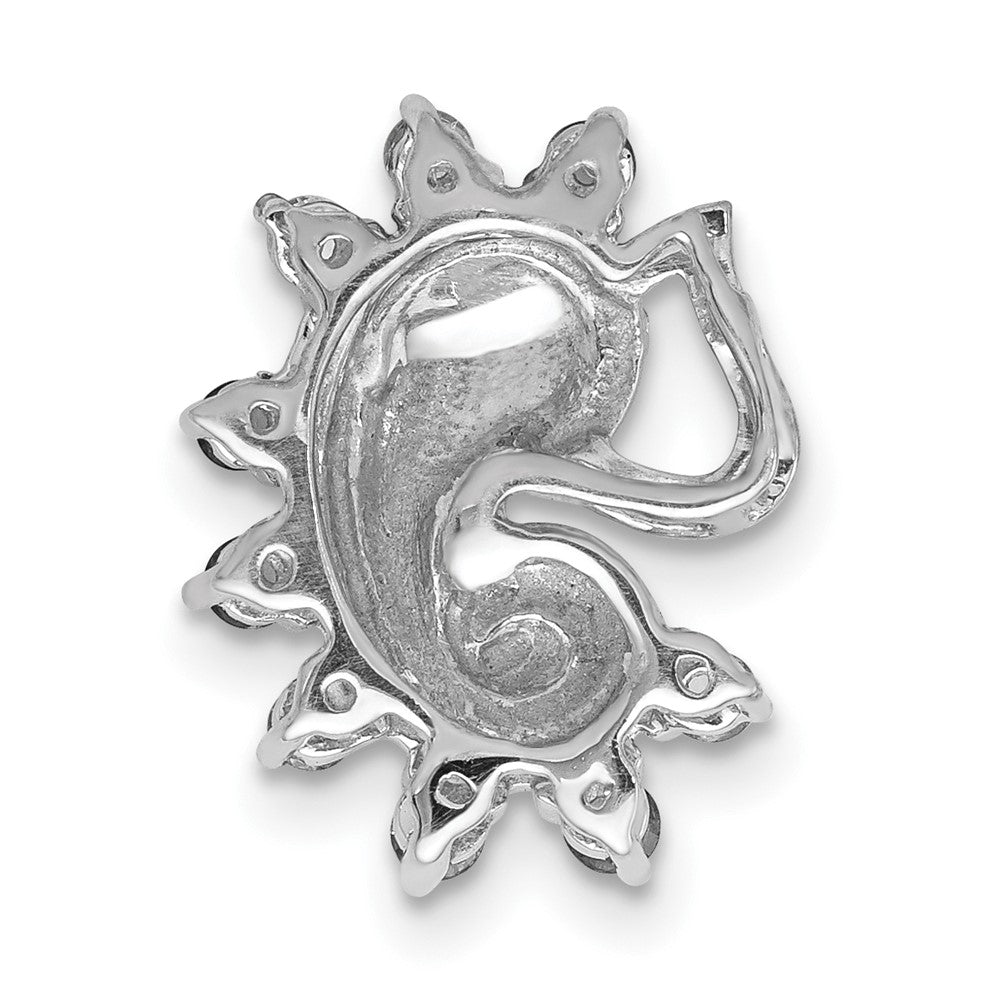 14k White Gold Real Diamond and Multi-stone Chakra Chain Slide