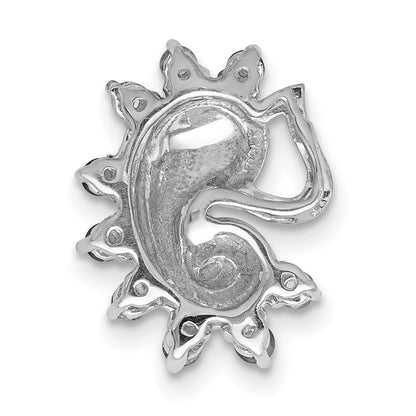 14k White Gold Real Diamond and Multi-stone Chakra Chain Slide