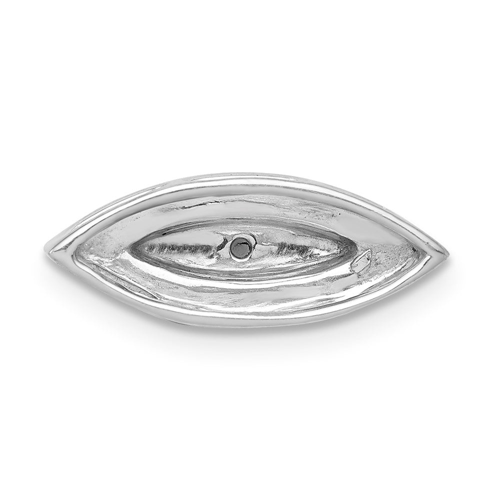 14k White Gold Real Diamond and Sapphire Evil Eye Chain Slide