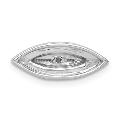 14k White Gold Real Diamond and Sapphire Evil Eye Chain Slide