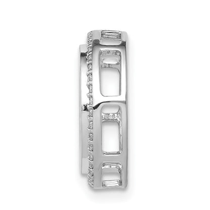 14k White Gold 1/6ct. Real Diamond Namaste Chain Slide
