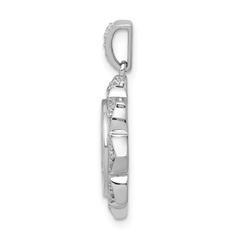 14k White Gold Real Diamond Buddha Pendant