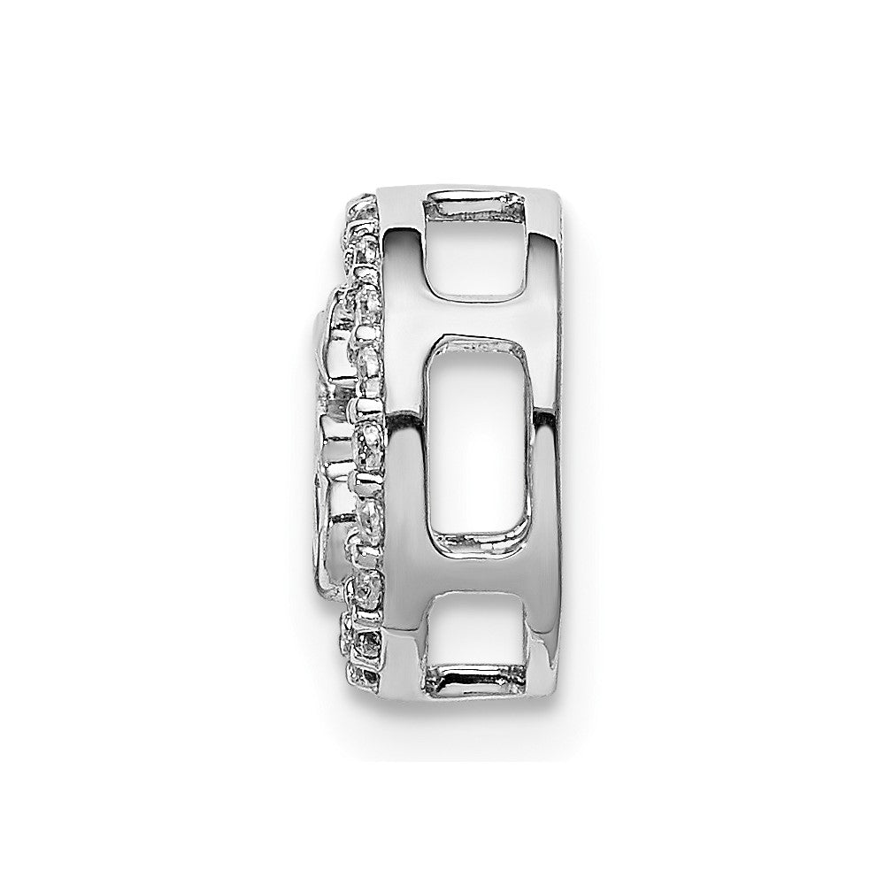 14k White Gold 1/8ct. Real Diamond Chain Slide