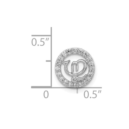 14k White Gold 1/8ct. Real Diamond Chain Slide