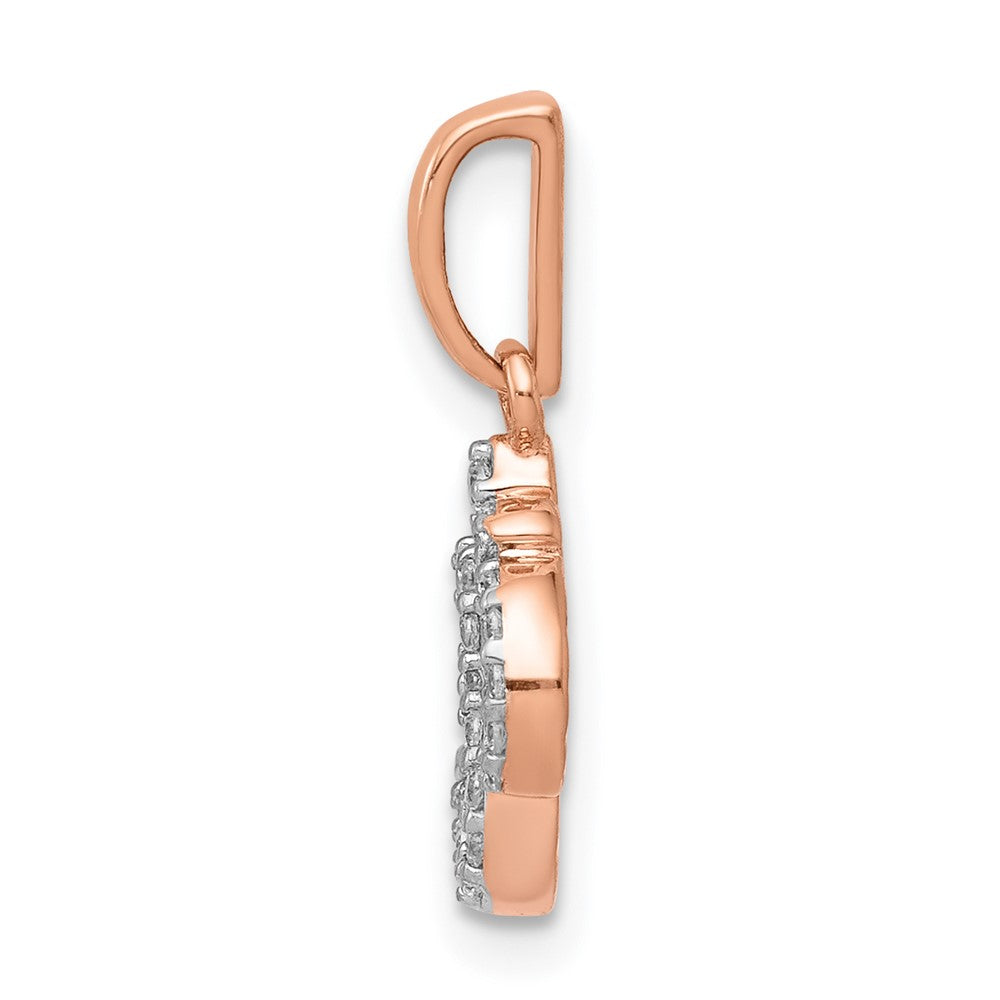 14k Rose Gold Real Diamond Om Pendant