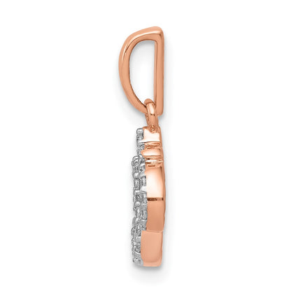14k Rose Gold Real Diamond Om Pendant