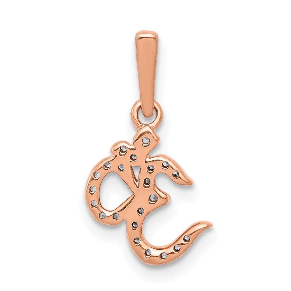 14k Rose Gold Real Diamond Om Pendant