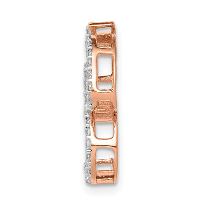 14k Rose Gold 1/3ct. Real Diamond Om Chain Slide