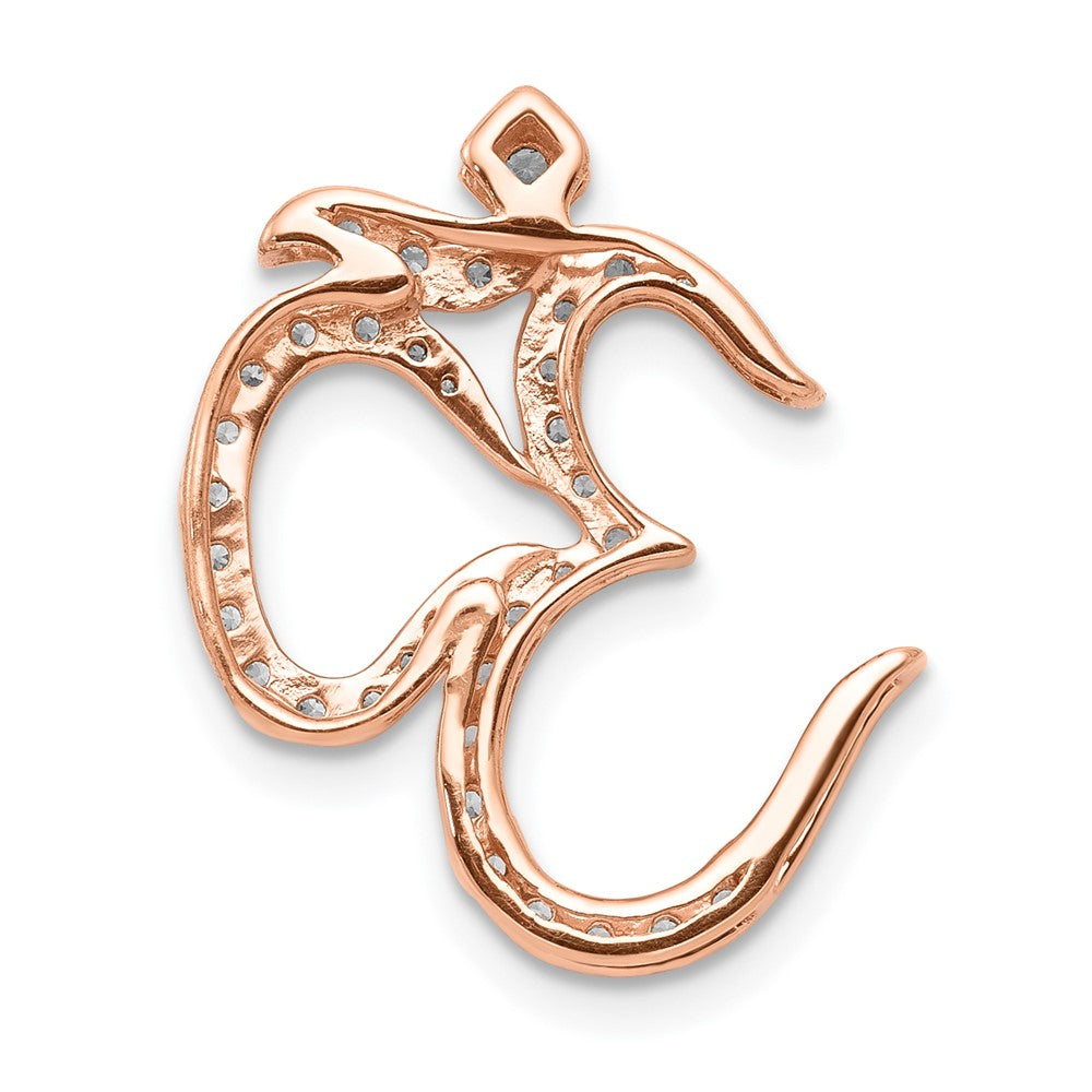 14k Rose Gold 1/3ct. Real Diamond Om Chain Slide