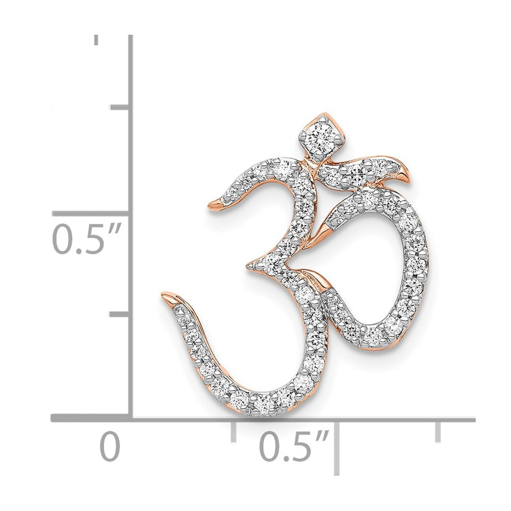 14k Rose Gold 1/3ct. Real Diamond Om Chain Slide
