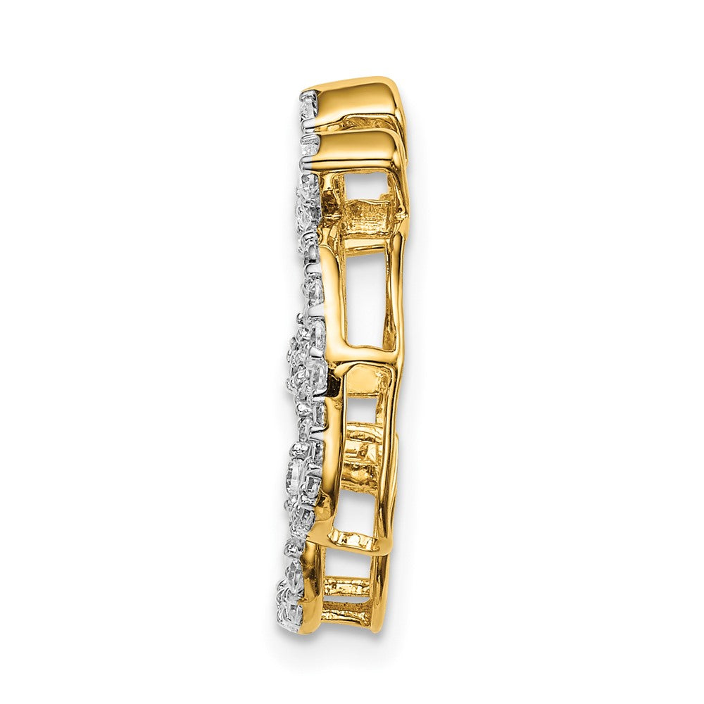 14K Yellow Gold 3/8ct. Real Diamond Om Chain Slide