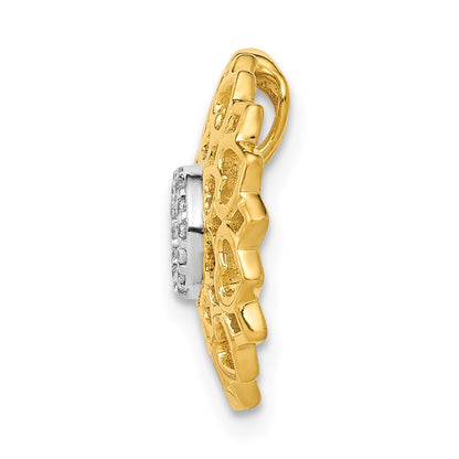 14K Yellow Gold 1/20ct. Real Diamond Sahasrara/Crown Chakra Chain Slide