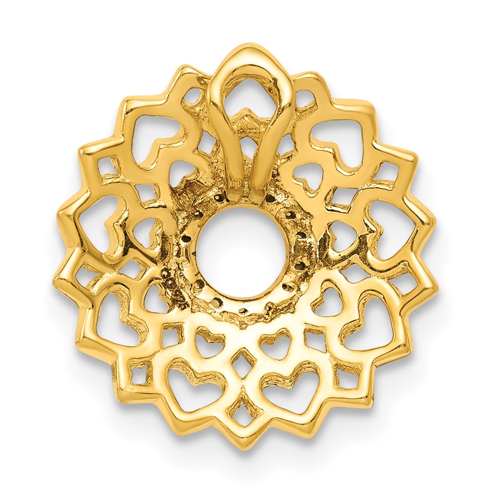 14K Yellow Gold 1/20ct. Real Diamond Sahasrara/Crown Chakra Chain Slide
