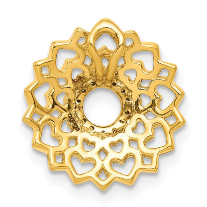 14K Yellow Gold 1/20ct. Real Diamond Sahasrara/Crown Chakra Chain Slide