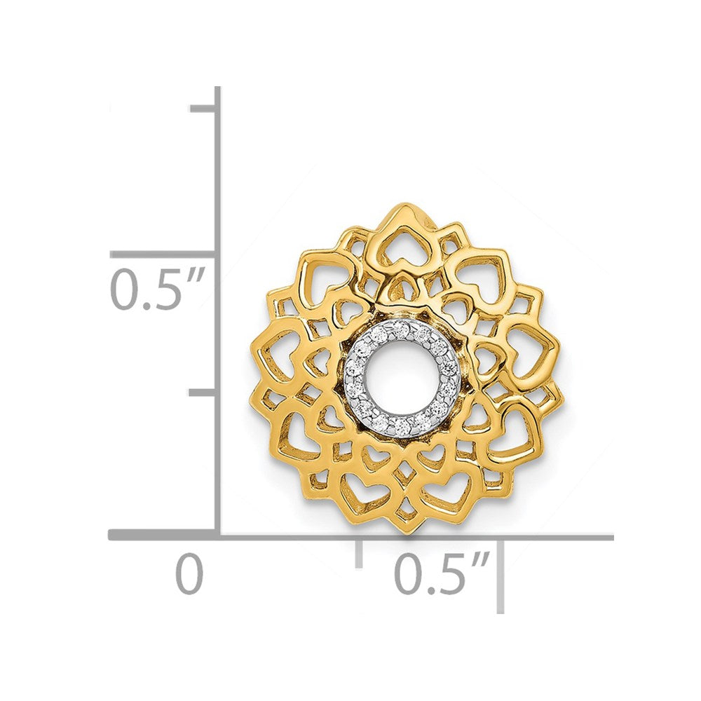 14K Yellow Gold 1/20ct. Real Diamond Sahasrara/Crown Chakra Chain Slide