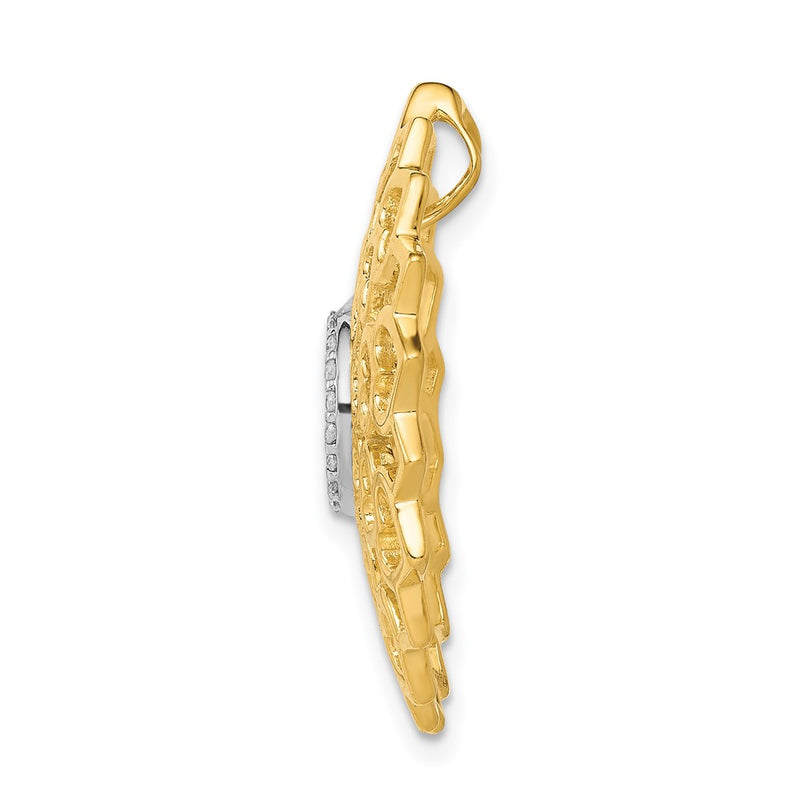 14K Yellow Gold 1/10ct. Real Diamond Sahasrara/Crown Chakra Chain Slide