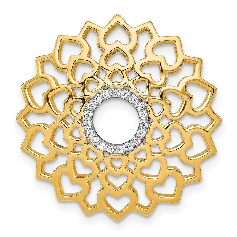 14K Yellow Gold 1/10ct. Real Diamond Sahasrara/Crown Chakra Chain Slide