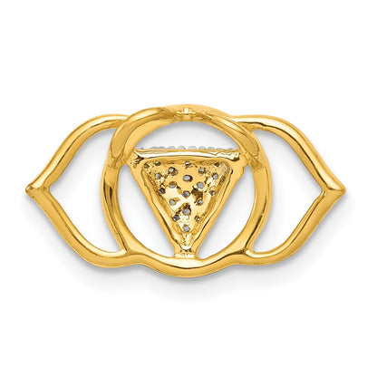 14K Yellow Gold 1/10ct. Real Diamond Ajna/Brow Chakra Chain Slide