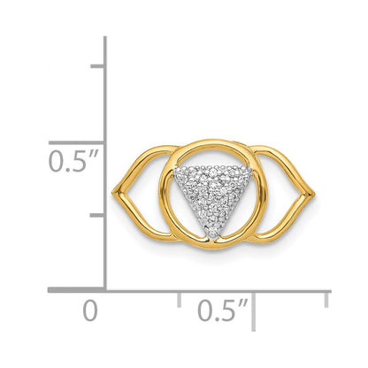 14K Yellow Gold 1/10ct. Real Diamond Ajna/Brow Chakra Chain Slide