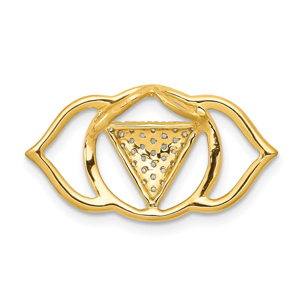 14K Yellow Gold 1/6ct. Real Diamond Ajna/Brow Chakra Chain Slide