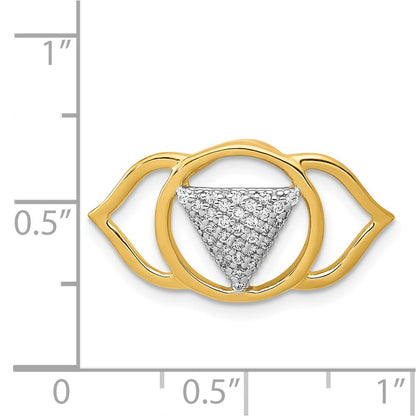 14K Yellow Gold 1/6ct. Real Diamond Ajna/Brow Chakra Chain Slide