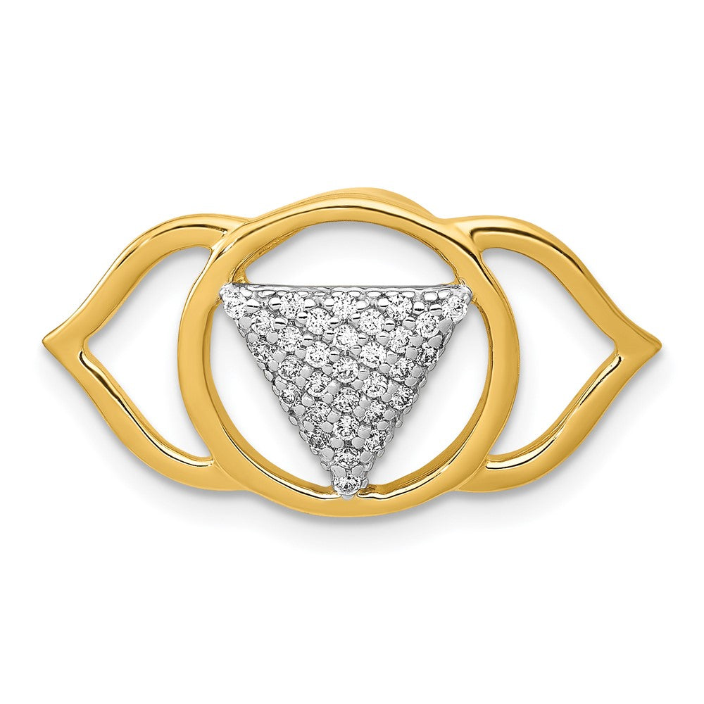 14K Yellow Gold 1/6ct. Real Diamond Ajna/Brow Chakra Chain Slide