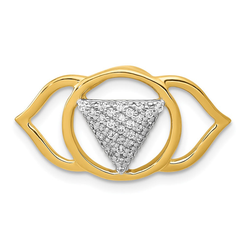 14K Yellow Gold 1/6ct. Real Diamond Ajna/Brow Chakra Chain Slide