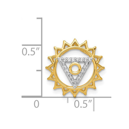 14K Yellow Gold 1/10ct. Real Diamond Vishuddha/Throat Chakra Chain Slide