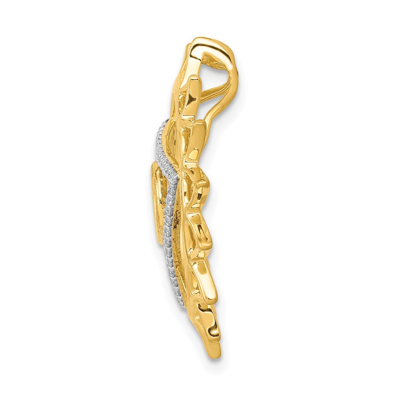 14K Yellow Gold 1/5ct. Real Diamond Vishuddha/Throat Chakra Chain Slide