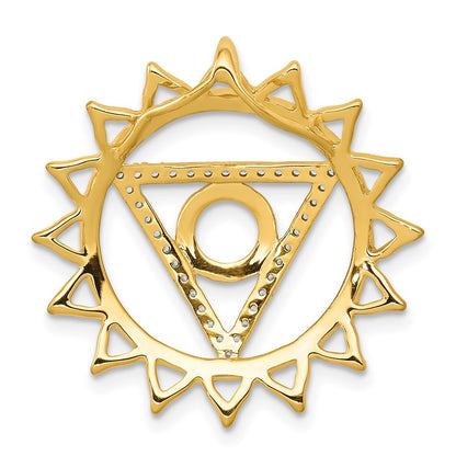 14K Yellow Gold 1/5ct. Real Diamond Vishuddha/Throat Chakra Chain Slide