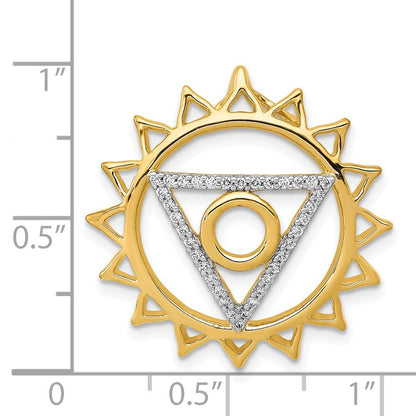 14K Yellow Gold 1/5ct. Real Diamond Vishuddha/Throat Chakra Chain Slide