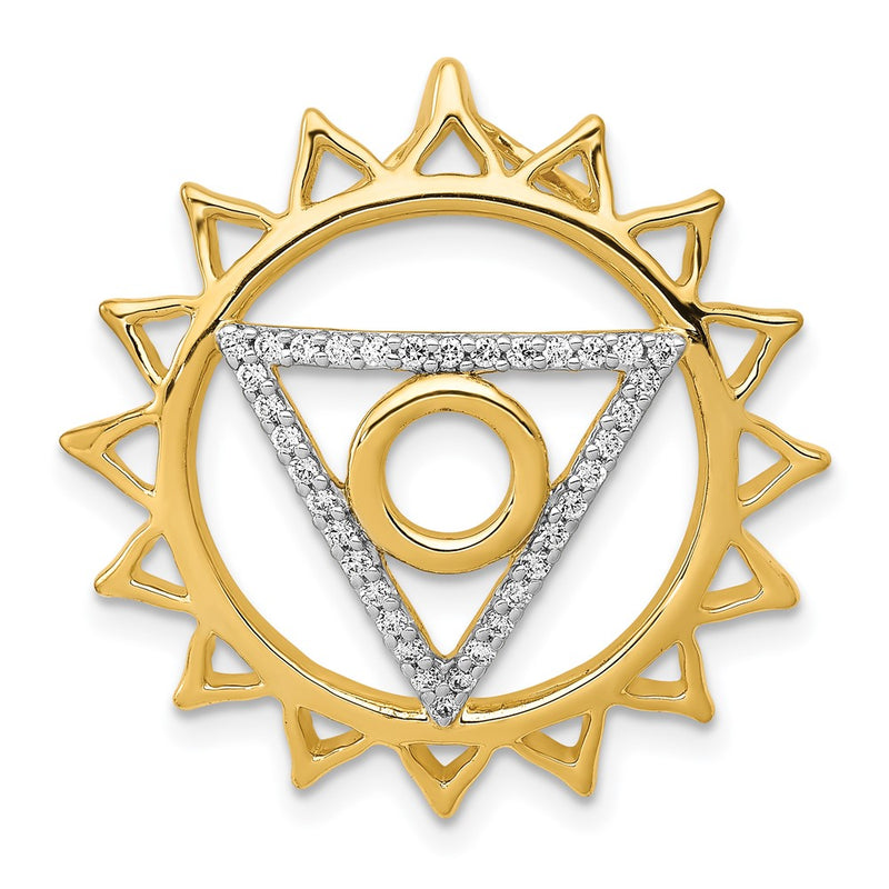 14K Yellow Gold 1/5ct. Real Diamond Vishuddha/Throat Chakra Chain Slide