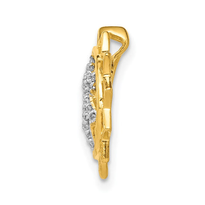 14K Yellow Gold 1/10ct. Real Diamond Anahata/Heart Chakra Chain Slide