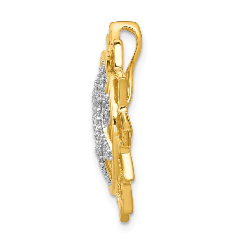 14K Yellow Gold 1/4ct. Real Diamond Anahata/Heart Chakra Chain Slide