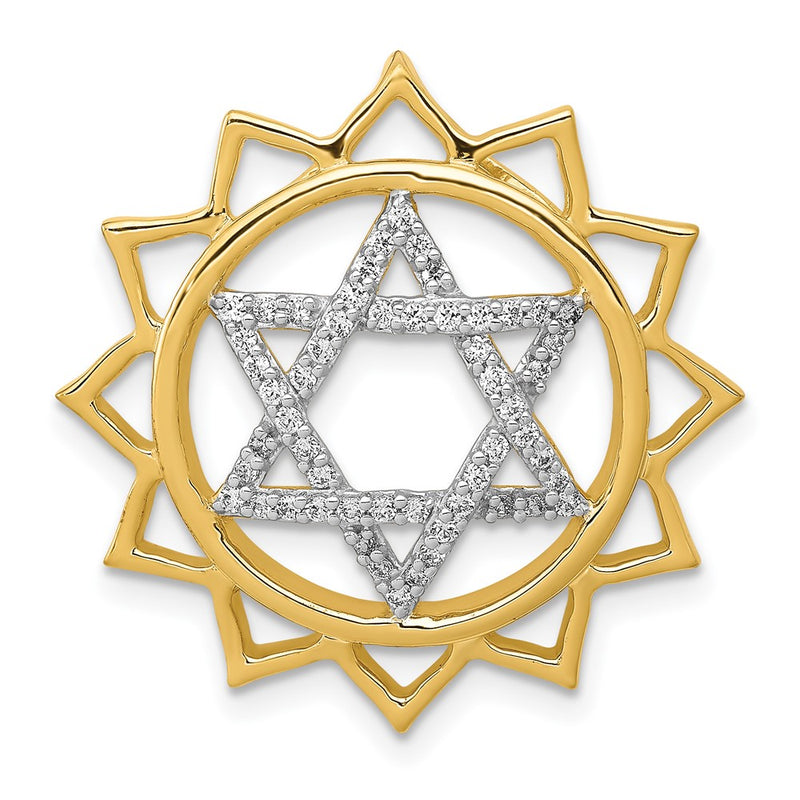 14K Yellow Gold 1/4ct. Real Diamond Anahata/Heart Chakra Chain Slide