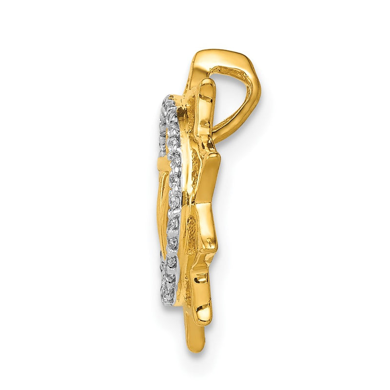 14K Yellow Gold 1/10ct. Real Diamond Manipura/Solar-Plexus Chakra Chain Slide