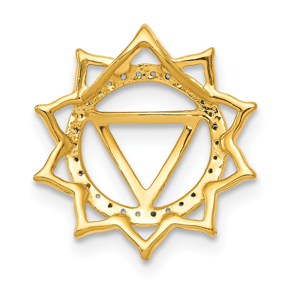 14K Yellow Gold 1/10ct. Real Diamond Manipura/Solar-Plexus Chakra Chain Slide