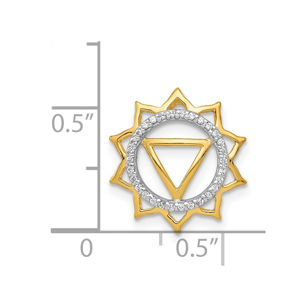 14K Yellow Gold 1/10ct. Real Diamond Manipura/Solar-Plexus Chakra Chain Slide