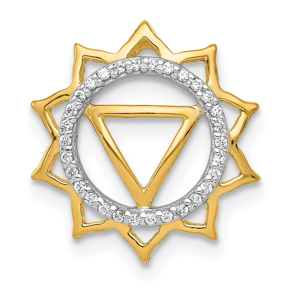 14K Yellow Gold 1/10ct. Real Diamond Manipura/Solar-Plexus Chakra Chain Slide